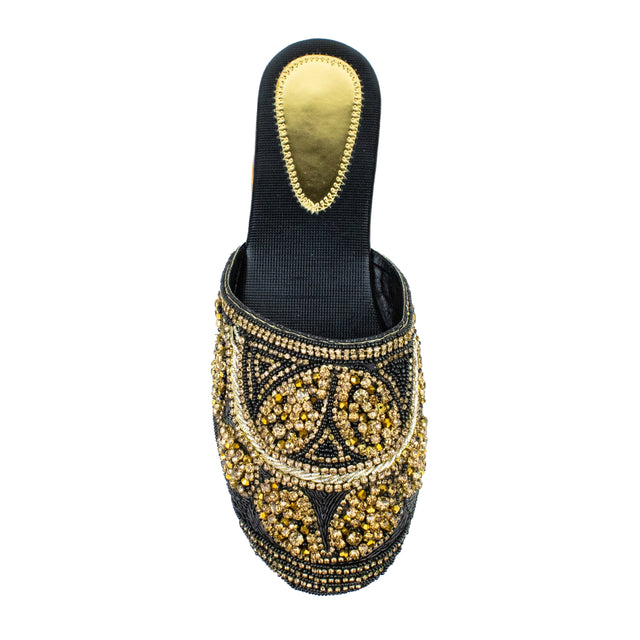 Feminine-chic Black Flat Slippers