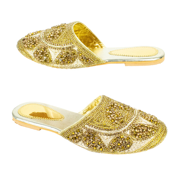 Regal Gold Flat Slippers