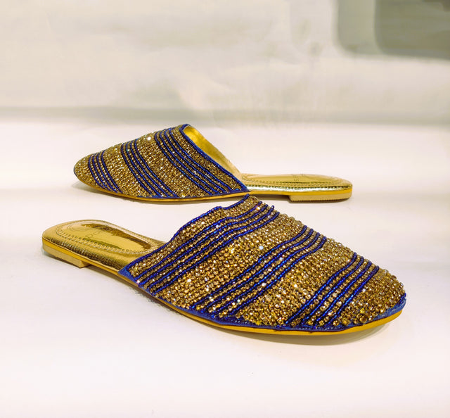 Enchanting Blue Flat Slippers