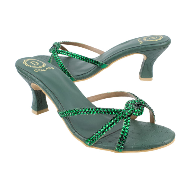 Amal Refined Green Pencil Heel Sandals
