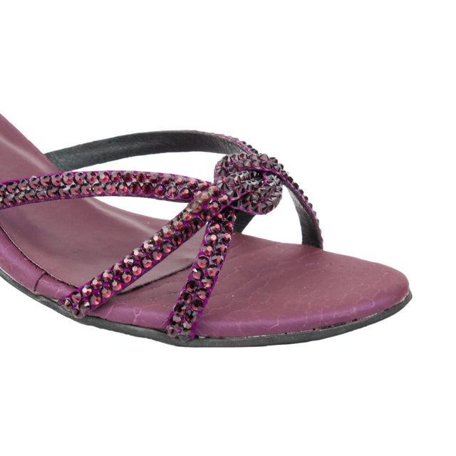 Purple 3in Flared Heel Comfortable Mule Sandals | S132H-PRP