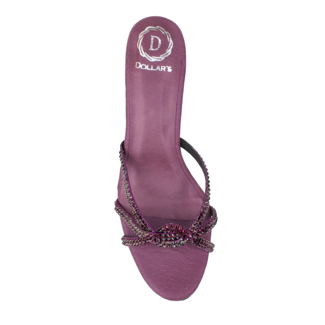 Purple 3in Flared Heel Comfortable Mule Sandals | S132H-PRP