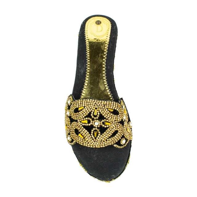 Handcrafted Gold Wedge Sandals