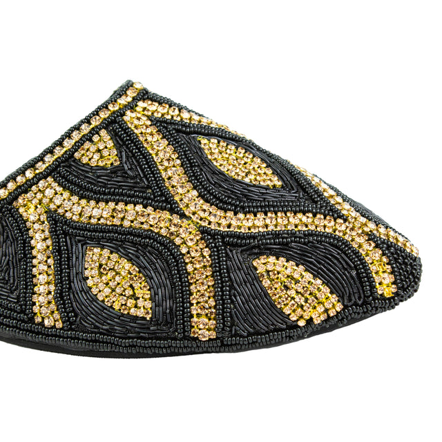 Handmade Black Flat Slippers