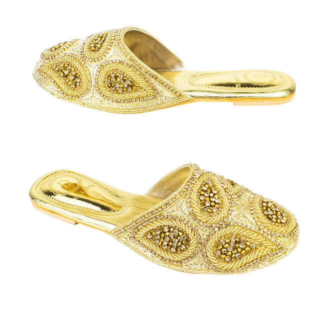 Modern Gold Flat Slippers