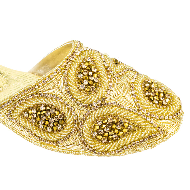 Modern Gold Flat Slippers