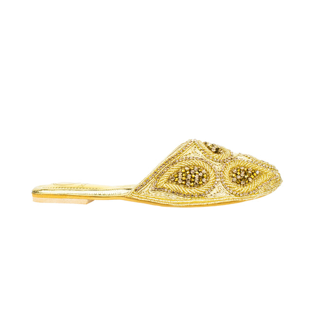 Modern Gold Flat Slippers