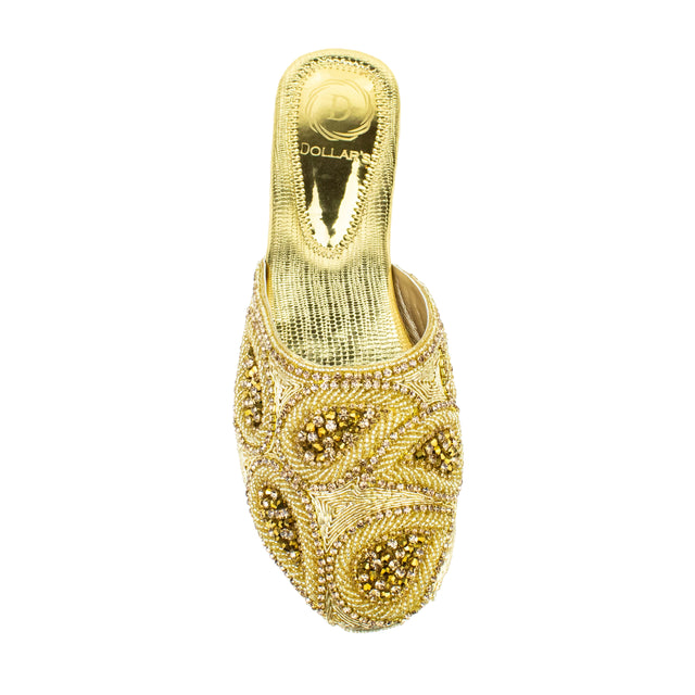 Modern Gold Flat Slippers