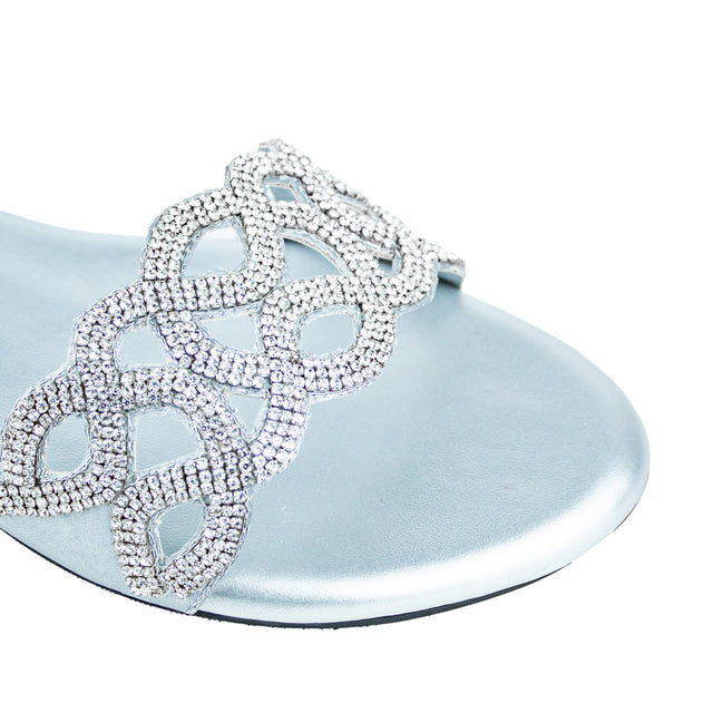 Iconic-fit Silver Flat Slippers
