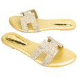 Refined Gold Flat Slippers