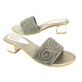 Opulent Grey Block Heel Sandals