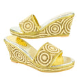 Handcrafted Gold Wedge Sandals