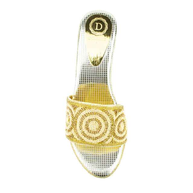 Handcrafted Gold Wedge Sandals