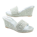 Silver Crystal Embellished Elegant Heel sandals Handcrafted Wedge