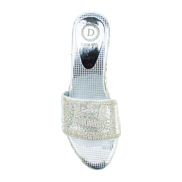 Silver Crystal Embellished Elegant Heel sandals Handcrafted Wedge