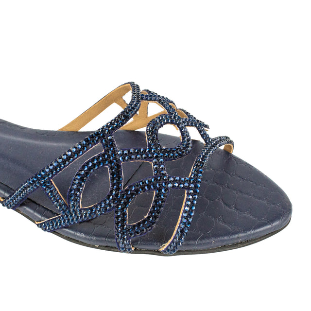 Minimalist Navy Blue Flat Slippers