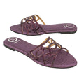 Handcrafted Purple Flat Slippers