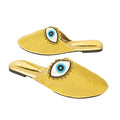 Handcrafted Gold Bantoo Flat Slippers