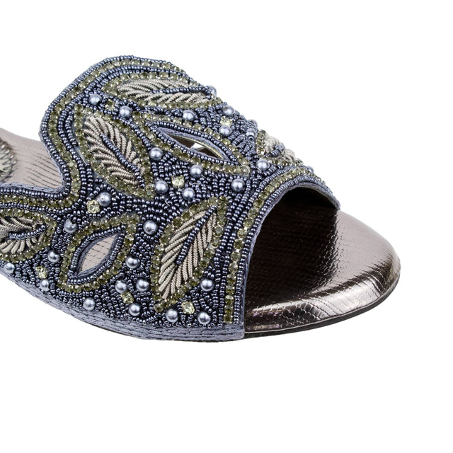 Grey Flat Natural Design Slippers | S214F-GR