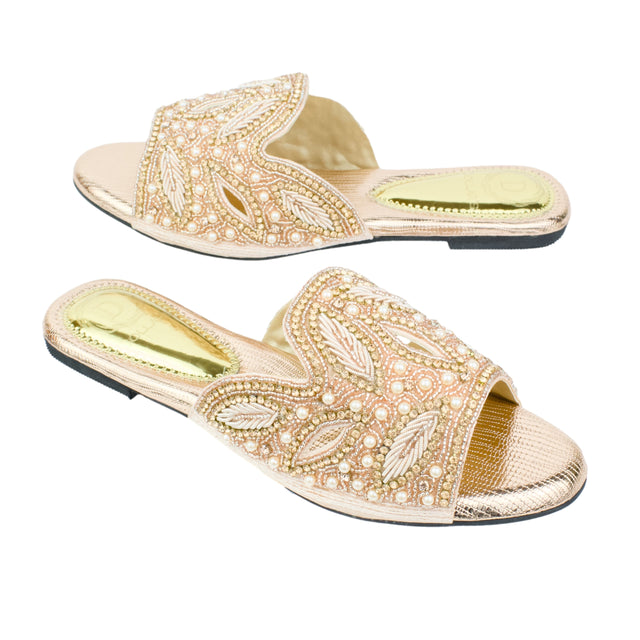 Rose Flat Natural Design Slippers | S214F-R