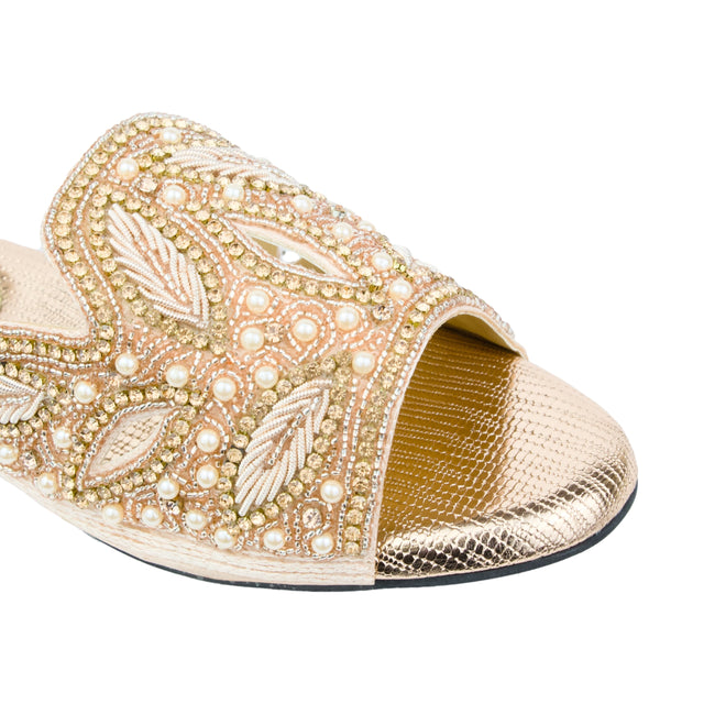 Rose Flat Natural Design Slippers | S214F-R