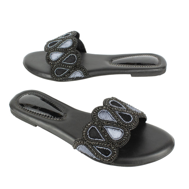 Iconic Black Flat Slippers