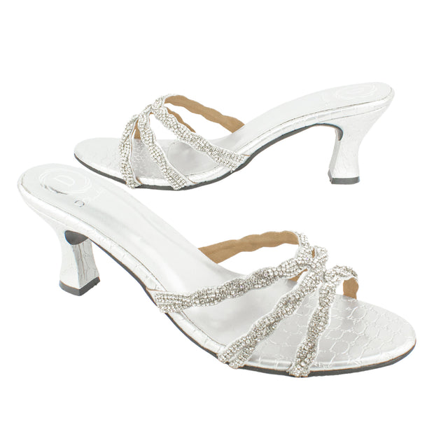 Enchanting Silver Pencil Heel Sandals