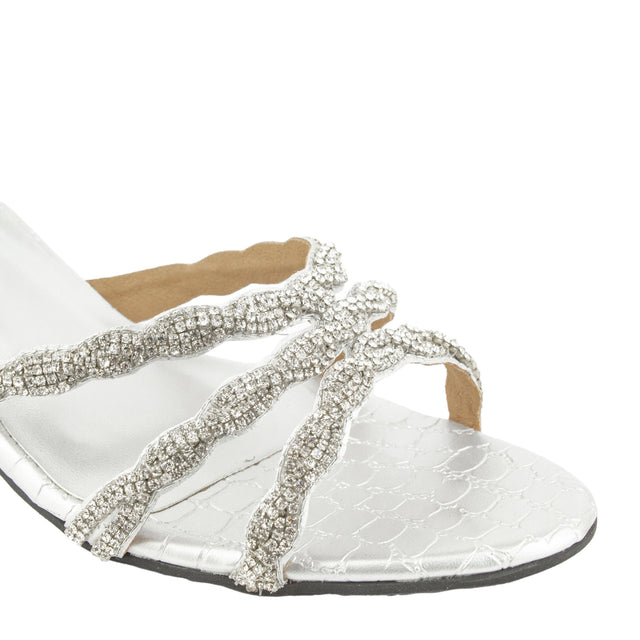 Enchanting Silver Pencil Heel Sandals