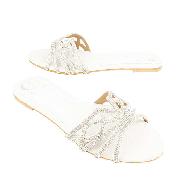 Arwa Sophisticated-casual White Flat Slippers