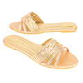 Safa Handcrafted Rose Flat Sandals