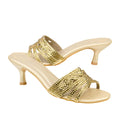 Gold 3" Elegant Flared Heels