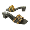 Women Black Gold Heel Sandals