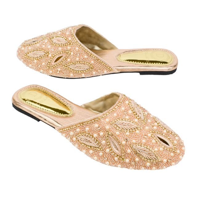 Rose Flat Natural Design Slip-Ons | S247F-R