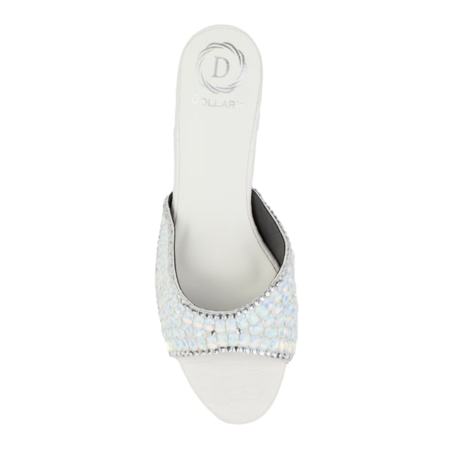 White 3in Stiletto Heel Brilliant Sandals | S250H-W