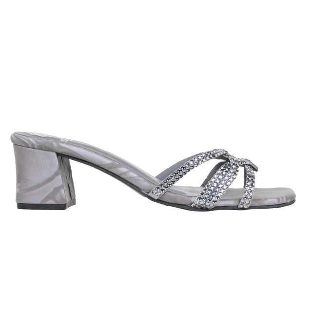 Bella Luxury Handcrafted Grey Heel Sandals