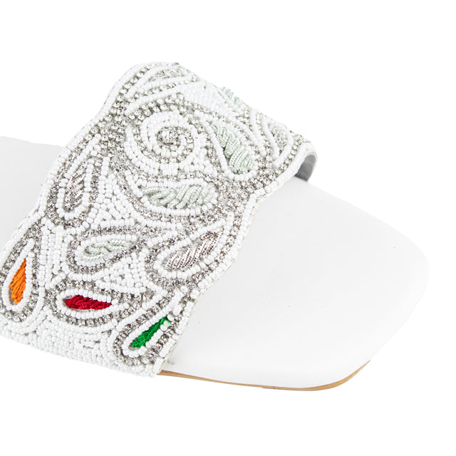 Exclusive White Flat Slippers