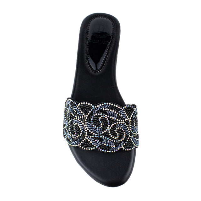 Bold Black Flat Slippers