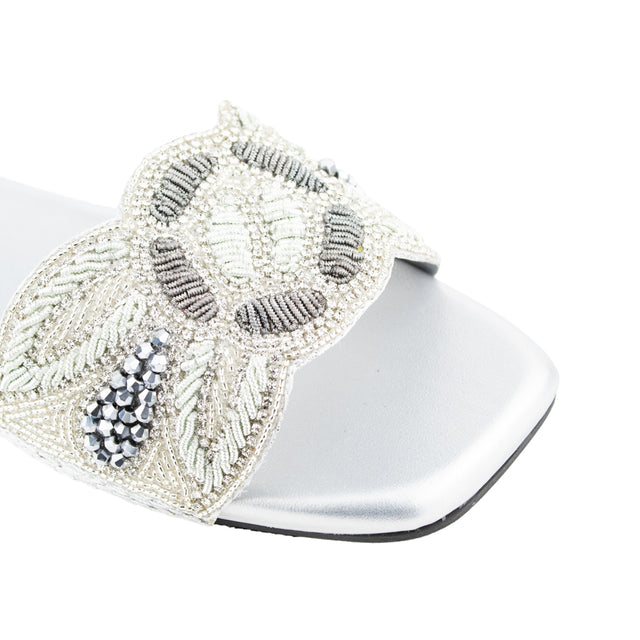 Chic Silver Flat Slippers