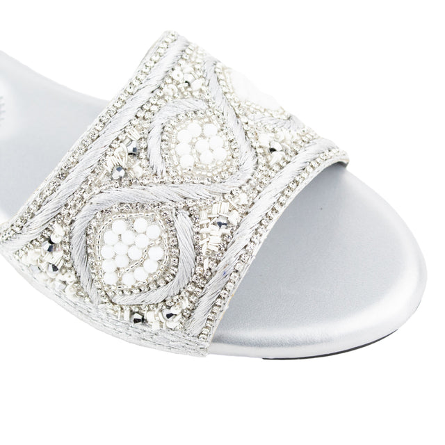 Modern Silver Flat Slippers