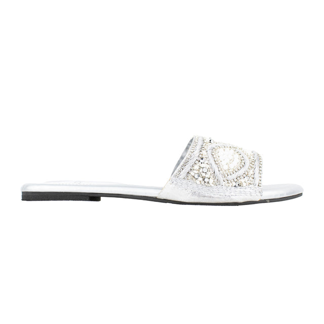 Modern Silver Flat Slippers