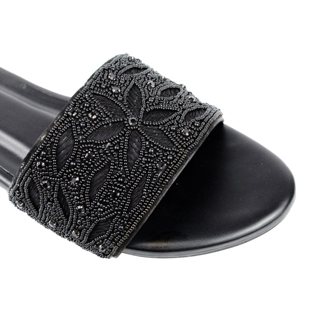 Black Flat Authentic Slippers | S304F-B