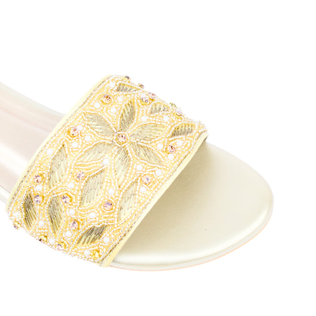 Gold Flat Authentic Slippers | S304F-G