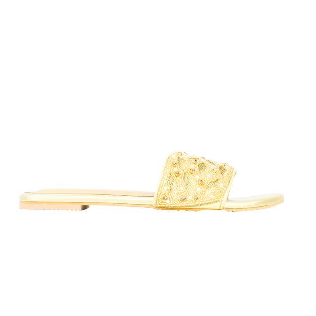 Gold Flat Authentic Slippers | S304F-G