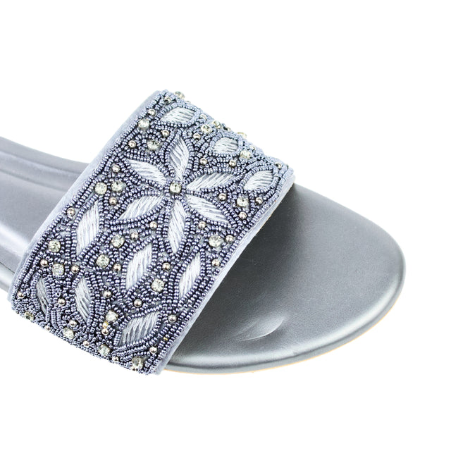 Grey Flat Authentic Slippers | S304F-GR