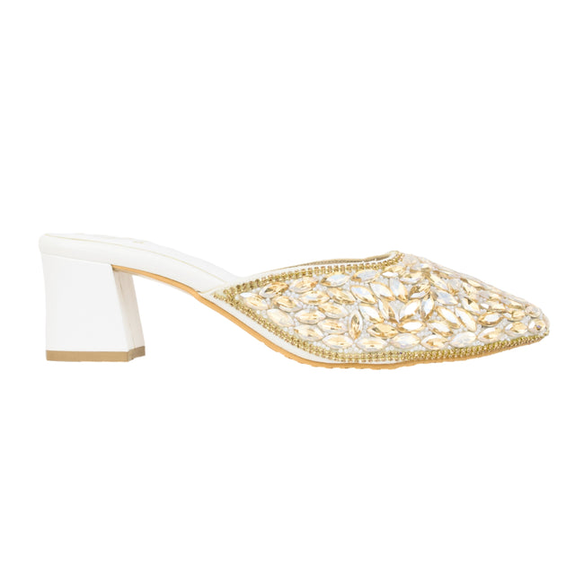 Cream 2in Sculpted Block Heel Glamorous Sandals | S310H-Cream