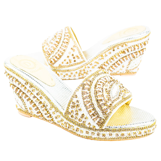 Handcrafted Cream Wedge Sandals