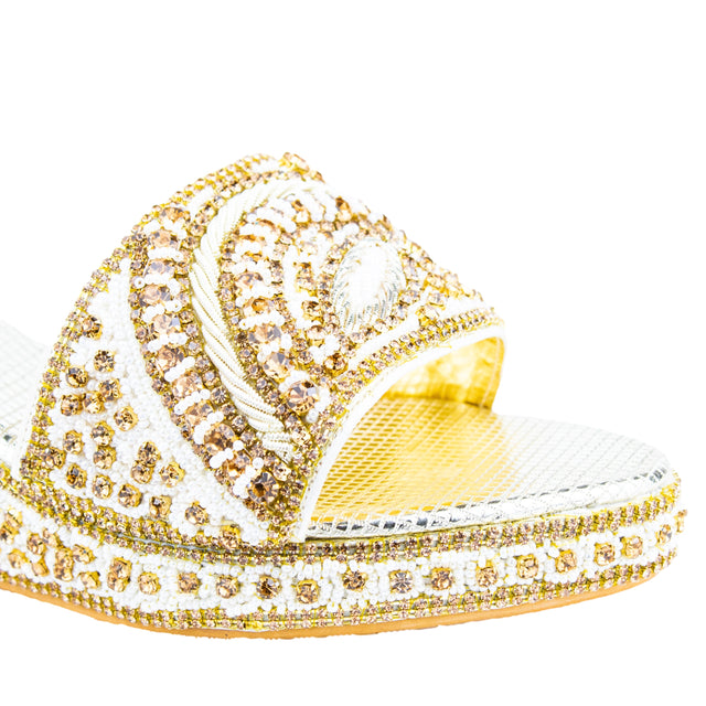Handcrafted Cream Wedge Sandals