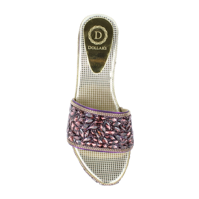 Women Handcrafted Purple Wedge Slippers