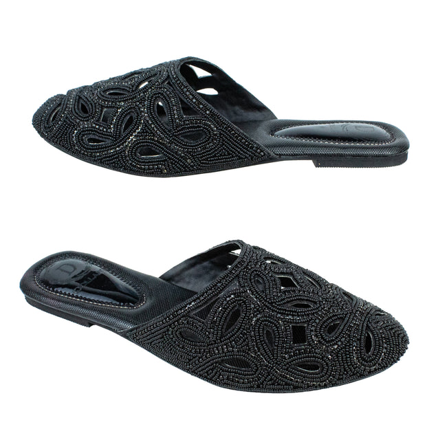 Iconic Black Flat Slippers