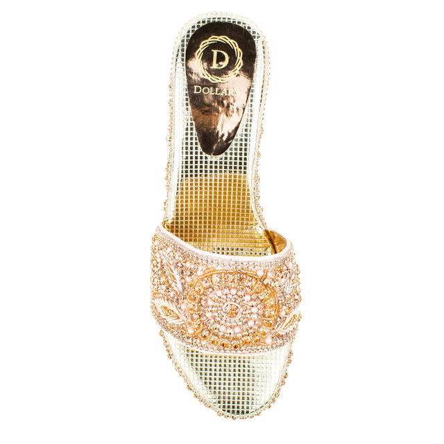 Women Handcrafted Rose Wedge Slippers s331w